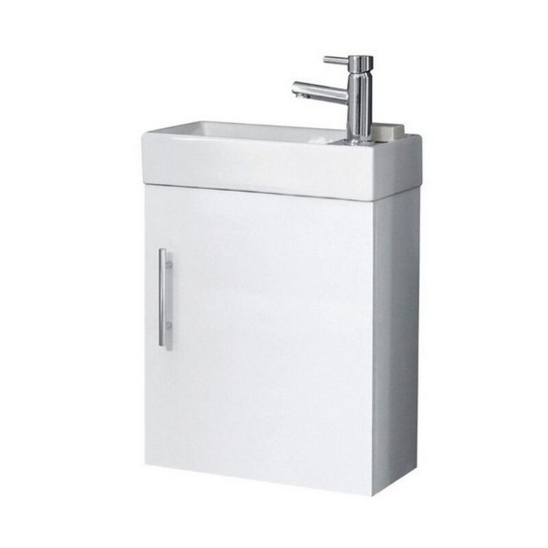Scudo Lanza 400mm Wall Hung Cloakroom Vanity Unit & Basin Gloss White Scudo Lanza 400mm Wall Hung Cloakroom Vanity Unit & Basin Gloss White
