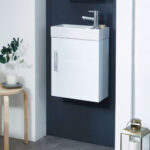 Scudo Lanza 400mm Wall Hung Cloakroom Vanity Unit & Basin Gloss White