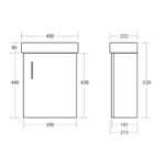 Scudo Lanza 400mm Wall Hung Cloakroom Vanity Unit & Basin Gloss White