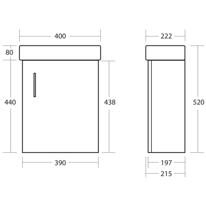 Scudo Lanza Wall Mounted Cloakroom Vanity Unit