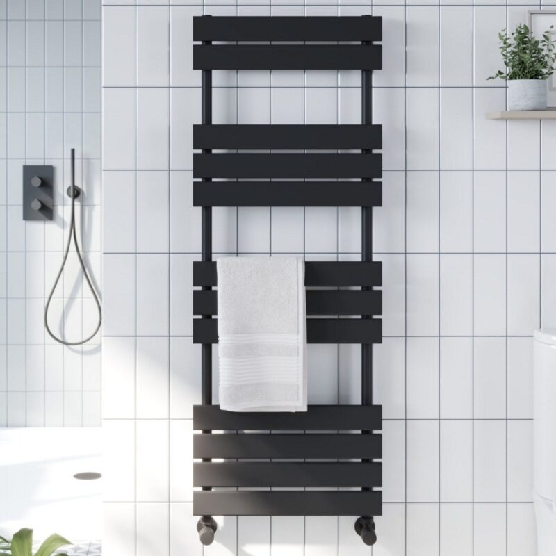 Scudo Life 1200 x 450mm Towel Radiator Black