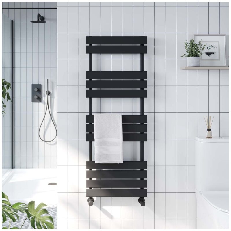 Scudo Life Black Towel Radiator 600 x 1600mm Scudo Life Black Towel Radiator 600 x 1600mm