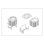 Scudo Linea Curve 600mm Reed Green Wall Vanity Unit with Basin & Frame