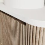 Scudo Linea Curve 600mm Sonoma Oak Wall Hung Vanity Unit & Basin