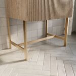 Scudo Linea Curve 600mm Sonoma Oak Wall Hung Vanity Unit & Basin