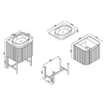 Scudo Linea Curve 600mm Sonoma Oak Wall Hung Vanity Unit & Basin