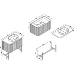 Scudo Linea Curve 900mm Matt Black Wall Hung Vanity Unit & Basin
