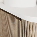 Scudo Linea Curve 900mm Sonoma Oak Wall Hung Vanity Unit & Basin