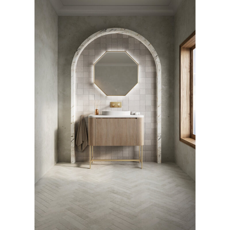 Scudo Linea Curve 900 Unit Sonoma Oak