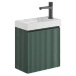 Scudo Linea 400mm Reed Green Wall Hung Cloakroom Vanity Unit & Basin
