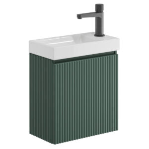 Scudo Linea 400mm Reed Green Wall Hung Cloakroom Vanity Unit & Basin