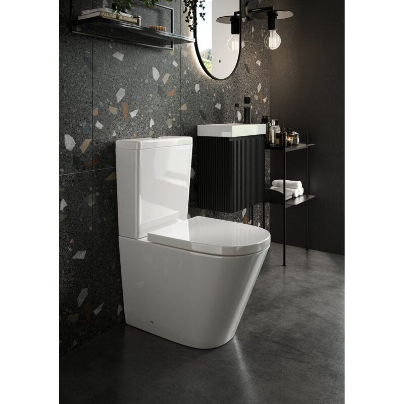 Scudo Linea Rimless Back to Wall Pan & Seat White