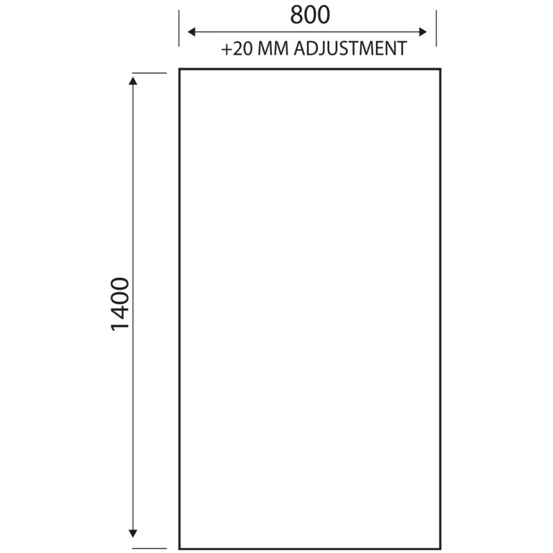 Scudo S6 Square Edge Bath Screen 1400x800mm