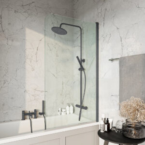 Scudo S6 Gunmetal Radius Bath Screen