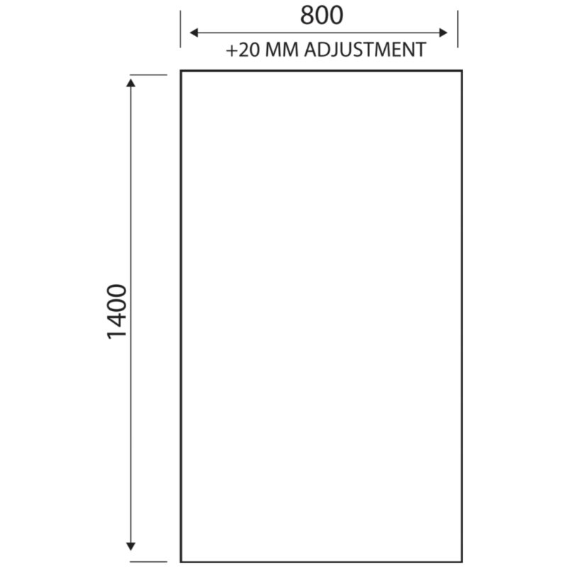 Scudo S6 Mono Square Edge Bath Screen 1400x800mm Black
