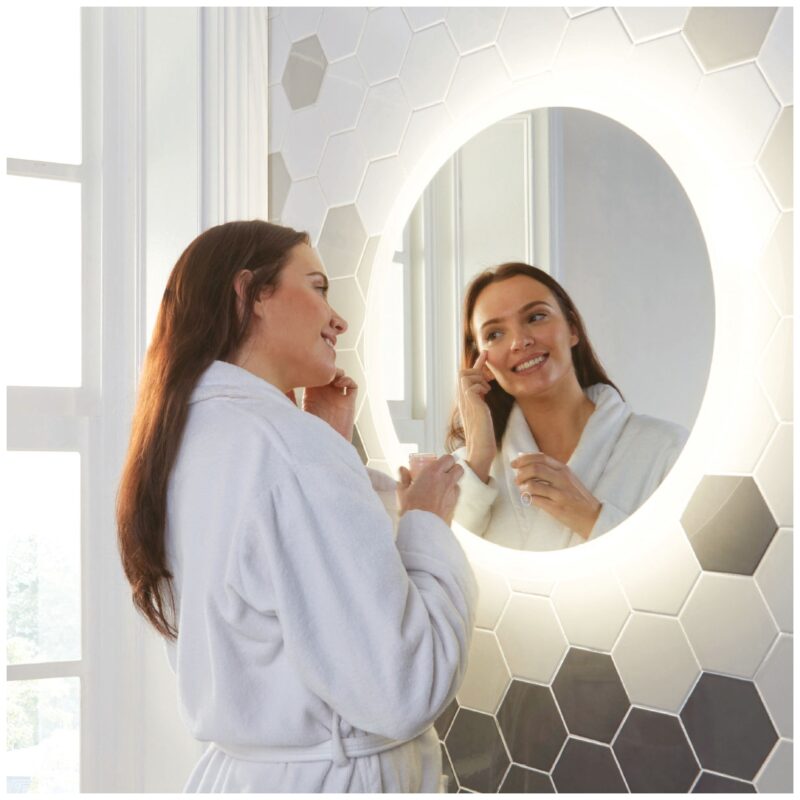 Scudo Lunar 800mm Round LED Mirror with Demister Pad