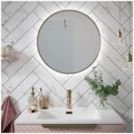 Scudo Macie Brushed Brass 600mm Round LED Mirror