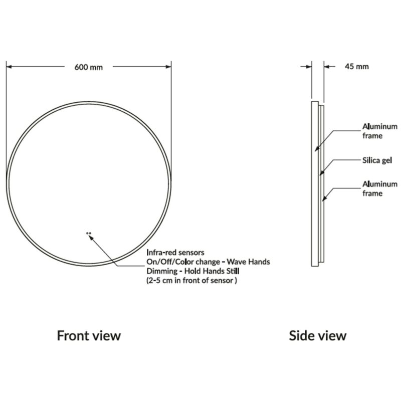 Scudo Macie Brushed Brass 600mm Round LED Mirror