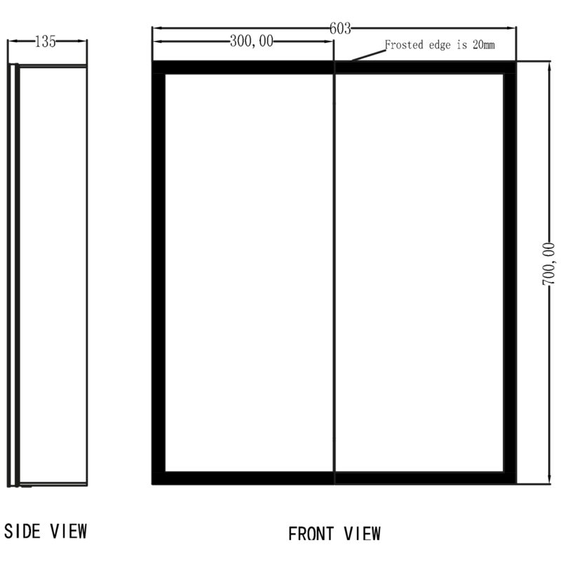 Scudo Mia 600x700mm LED Mirror Cabinet with Demister & Shaver Socket