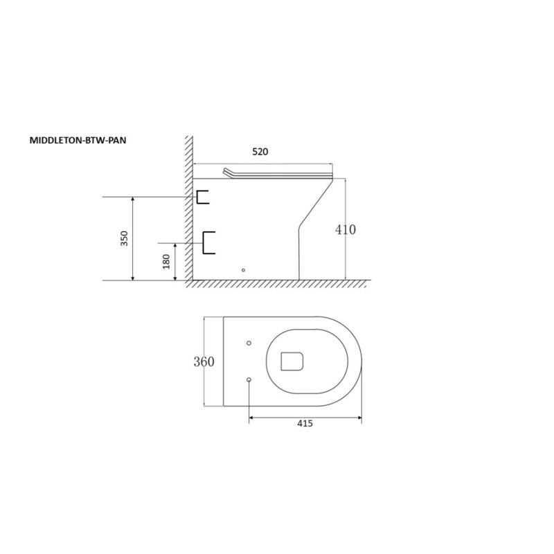 Scudo Middleton Rimless Back to Wall Pan & Soft Closing Seat