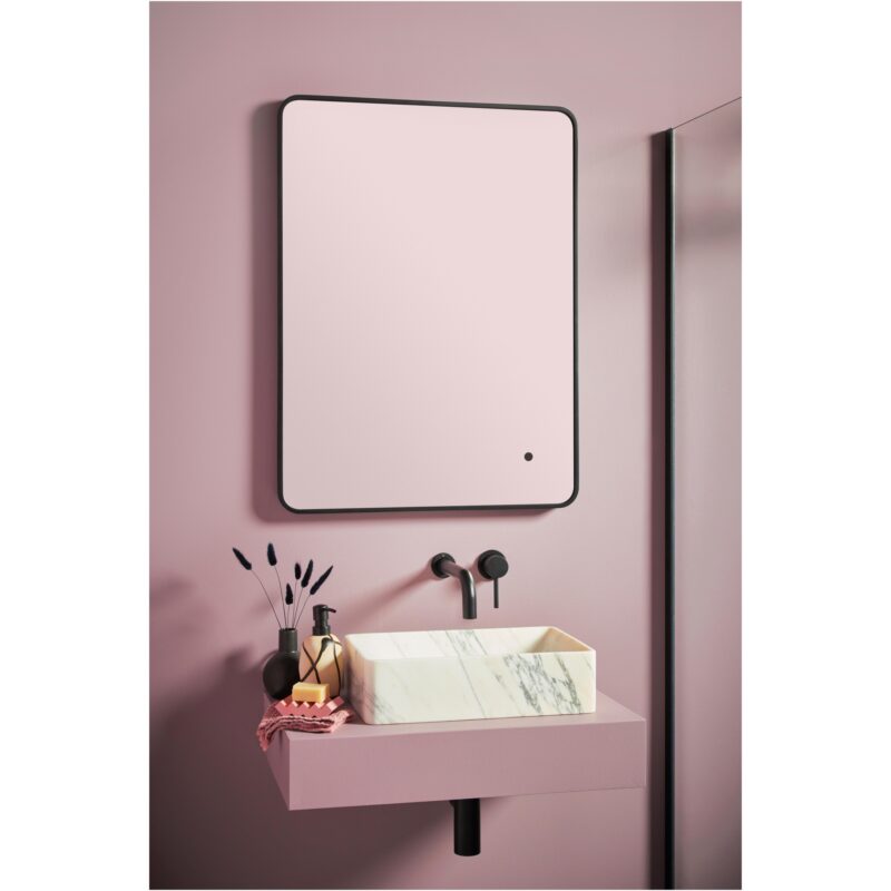 Scudo Alfie Soft Edge 500x700mm LED Mirror with Black Frame