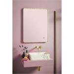 Scudo Alfie Soft Edge 500x700mm LED Mirror with Brushed Brass Frame
