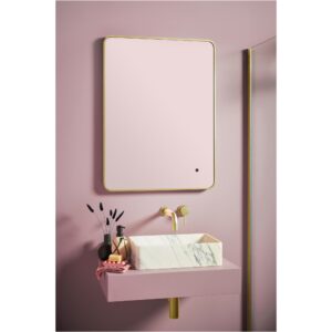 Scudo Alfie Soft Edge 600x800mm LED Mirror with Brushed Brass Frame