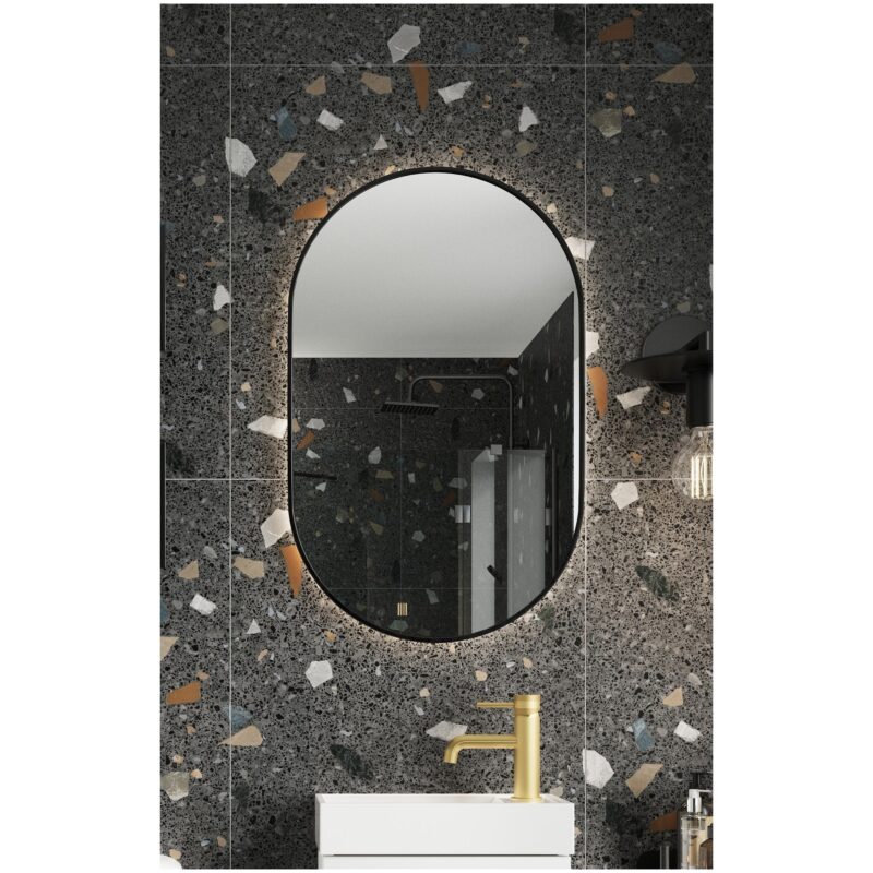 Scudo Aubrey 500x800mm LED Mirror with Black Frame Scudo Aubrey 500x800mm LED Mirror with Black Frame