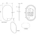 Scudo Aubrey 500x800mm LED Mirror with Black Frame