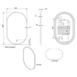 Scudo Aubrey 500 x 800mm LED Mirror Brushed Bronze