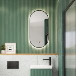 Scudo Aubrey 400 x 800mm Matt Black LED Cloakroom Mirror