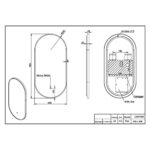 Scudo Aubrey 400 x 800mm Matt Black LED Cloakroom Mirror