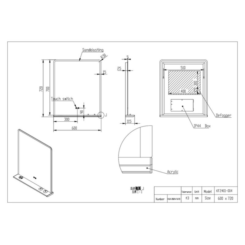 Scudo Charj 800 x 700mm LED Bathroom Mirror