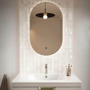 Scudo Aubrey 500 x 800mm LED Mirror Brushed Nickel