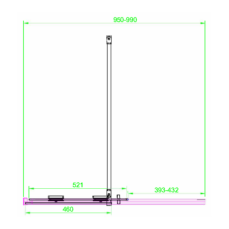 Scudo S8 Momentum 1000mm Gunmetal Sliding Wetroom Panel