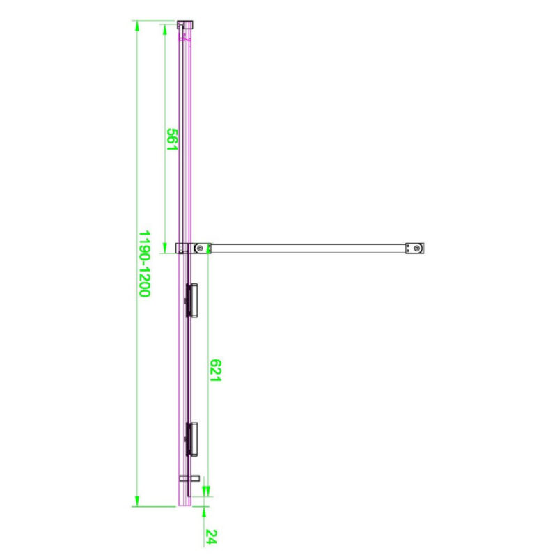 Scudo S8 Momentum 1200mm Gunmetal Sliding Wetroom Panel
