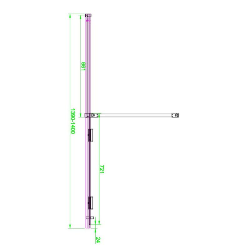 Scudo S8 Momentum 1400mm Gunmetal Sliding Wetroom Panel