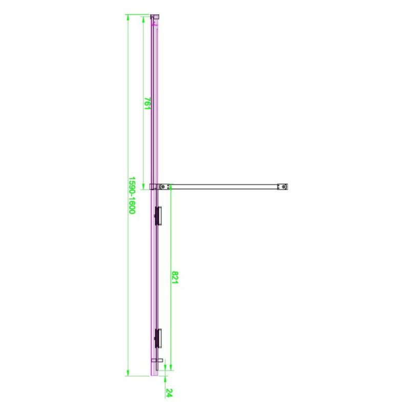 Scudo S8 Momentum 1600mm Gunmetal Sliding Wetroom Panel