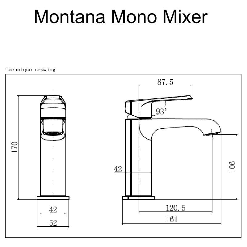 Scudo Montana Mono Basin Mixer Tap Gunmetal