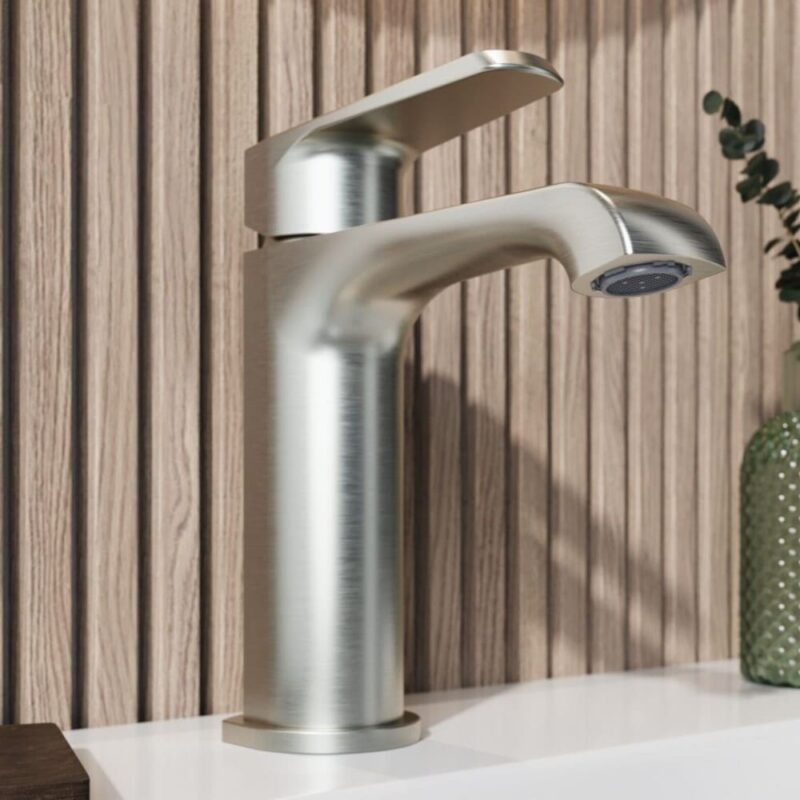 Scudo Montana Mini Mono Basin Mixer Tap Brushed Nickel
