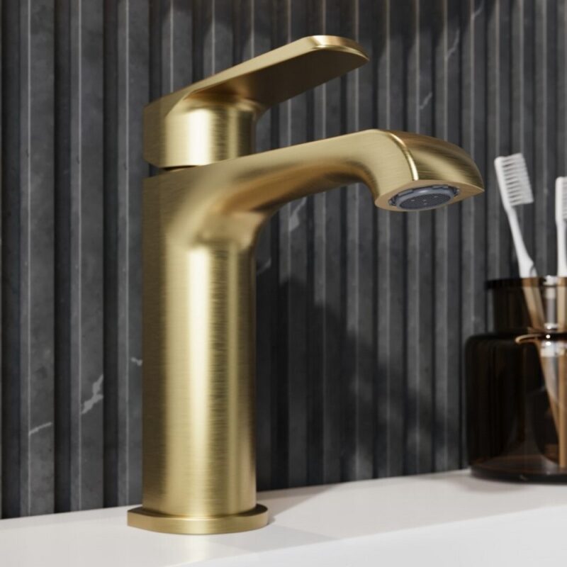 Scudo Montana Mini Mono Basin Mixer Tap Brushed Brass
