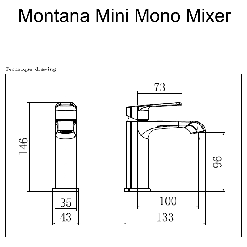 Scudo Montana Mini Mono Basin Mixer Tap Gunmetal