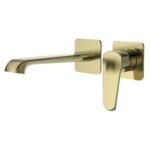Scudo Montana Wall Bath Filler Tap Brushed Brass