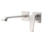 Scudo Montana Wall Basin Mixer Tap Brushed Nickel
