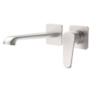Scudo Montana Wall Basin Mixer Tap Brushed Nickel