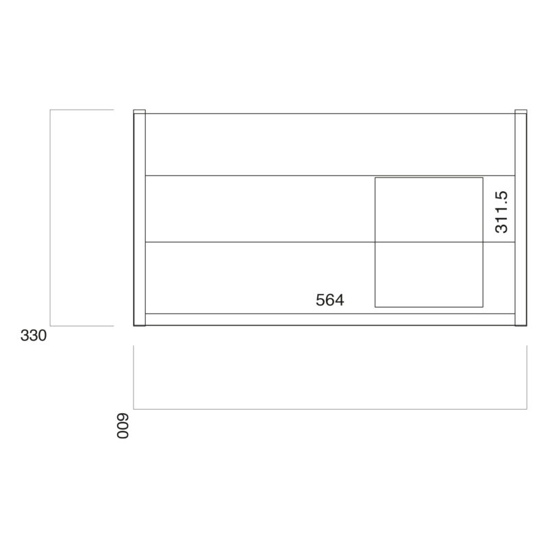 Scudo Muro 600 Wall Hung Cabinet Gloss White