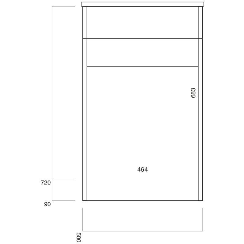 Scudo Muro 500mm Gloss White WC Unit