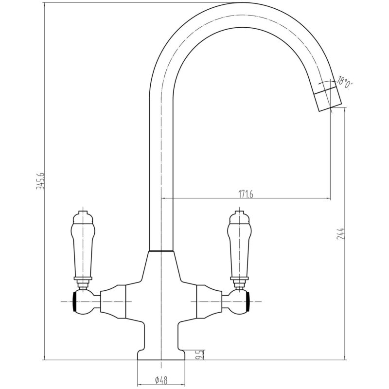 Scudo Harrogate Kitchen Tap Brushed Nickel