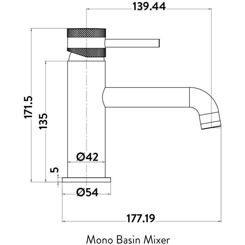 Scudo Core Mono Basin Mixer Tap Chrome