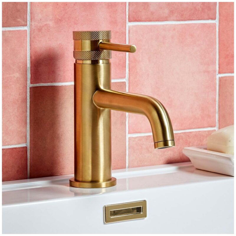 Scudo Core Mono Basin Mixer Tap Brushed Brass